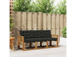 Vidaxl Conjunto De Sofás Para Exterior 3 Pcs Natural E Preto