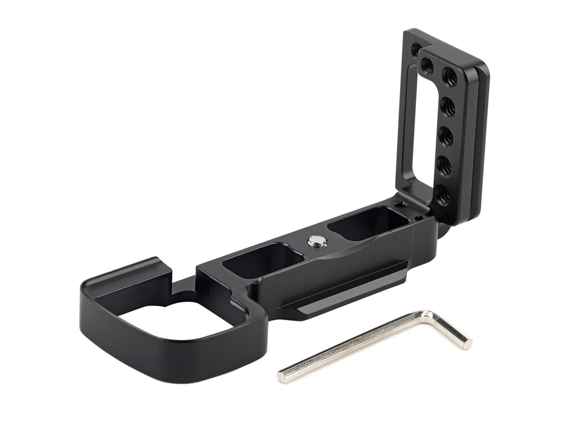Suporte em L de alumínio 2026 com placa de liberação rápida para disparo vertical para câmera mirrorless Sony A6400