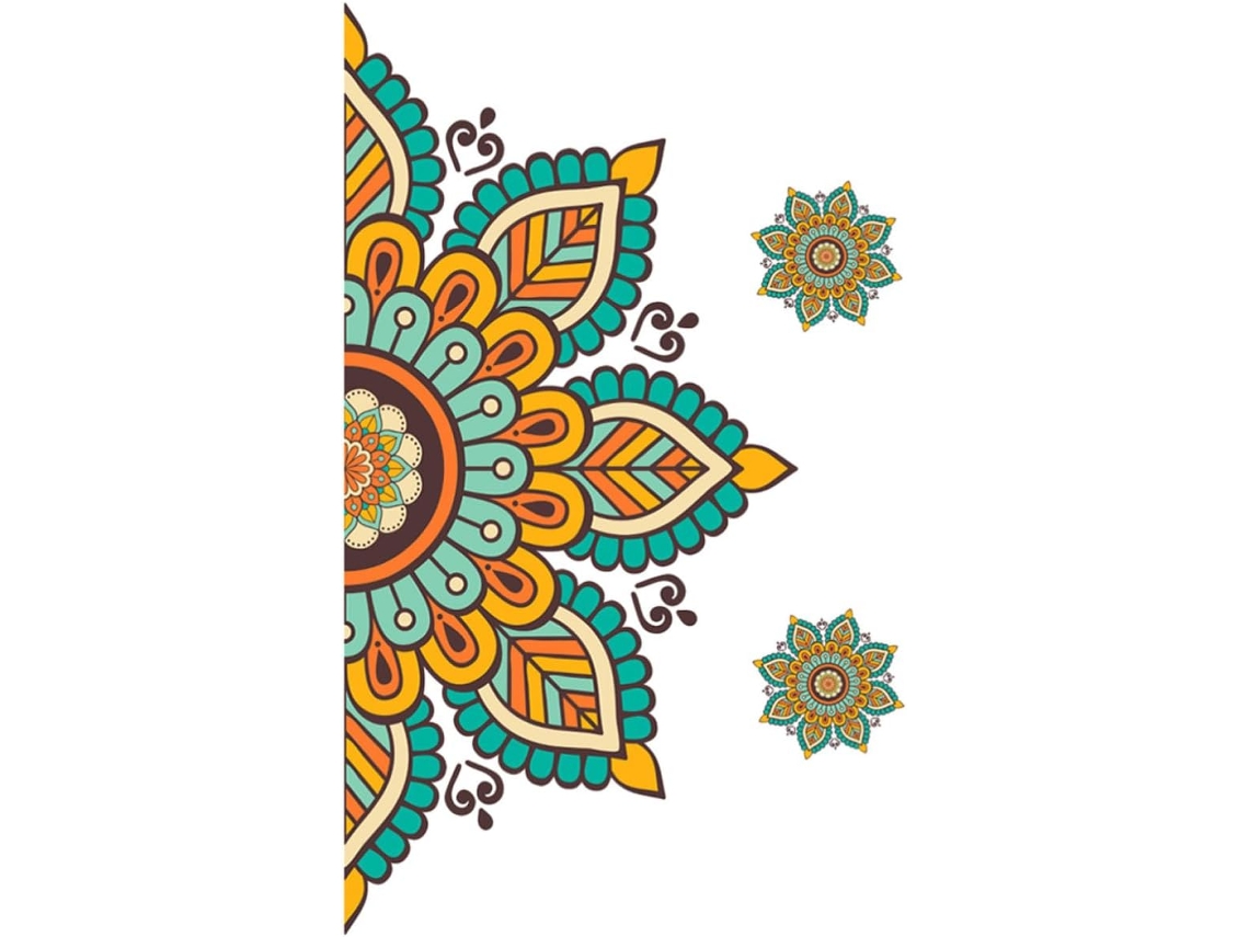 Adesivo Parede Mandala Autoadesivo Pvc Fácil Aplicar Decoração Portas Janelas Design Exclusivo Folha Delicado GOKOCO