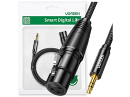 Cabo De Áudio Verde, Minijack De 3,5 Mm(macho), Xlr(fêmea), 1 M, Preto(av182)
