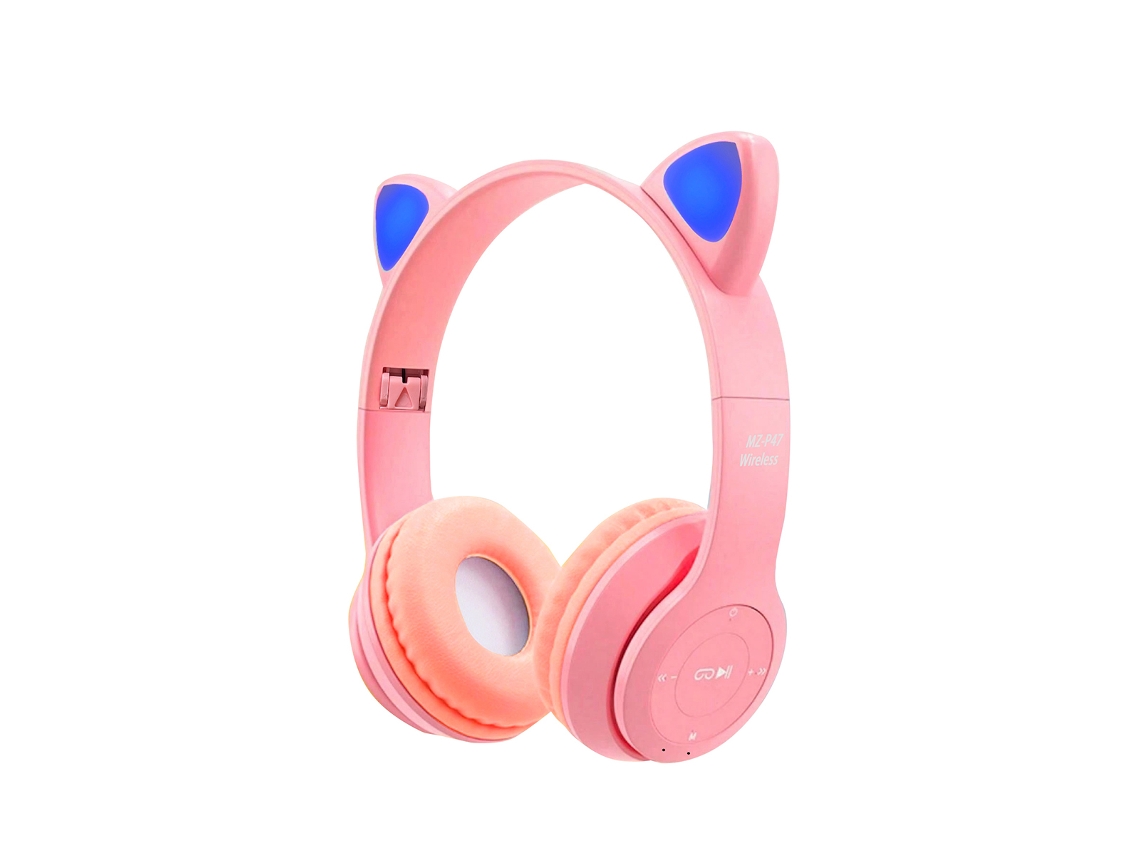 Estes Fones De Ouvido Sem Fio Brilhantes Em Formato De Orelhas De Gato Possuem Microfone, Controle De Volume E Função De Memória.
