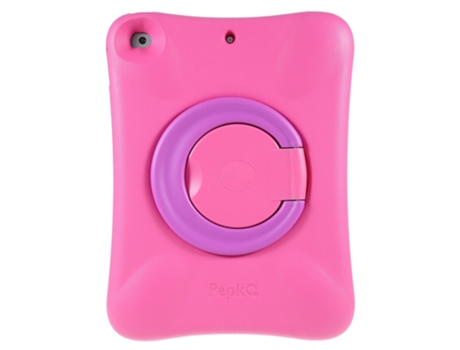 Capa de Eva PEPKOO À Prova de Choque com Suporte Giratório de 360 para Ipad 10.2 2020 2019 Rosa