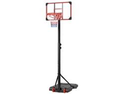 Cesto de Basquete Ajustável 178-208cm com base preenchível, rodas e cor vermelha e preta | S/MARCA