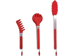 3 Pinças de Aço Inoxidável com Pontas de Silicone, Clip Antiaderente Resistente Ao Calor 280°c para Comida Variada