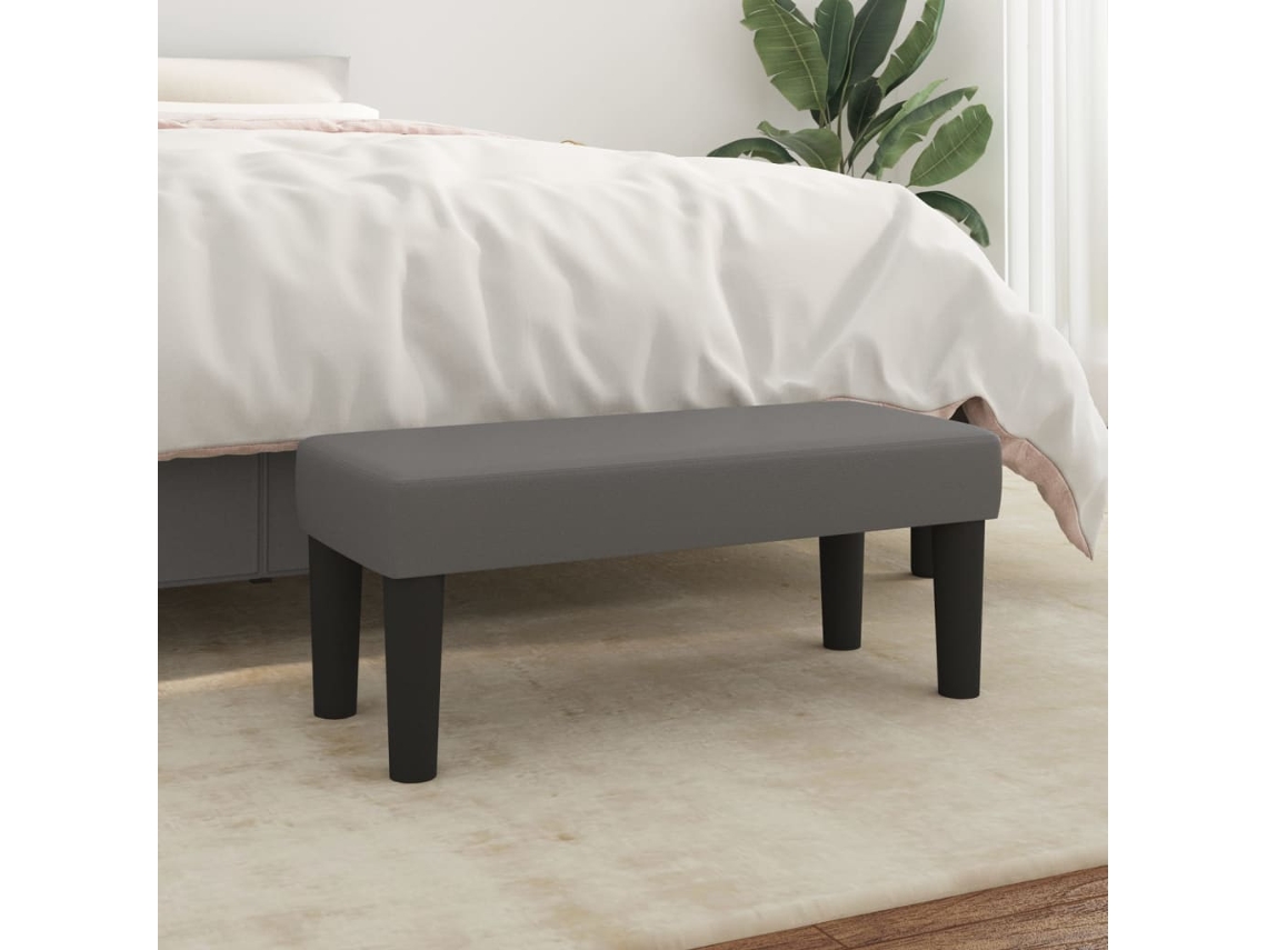 Vidaxl Banco 70x30x30 Cm Couro Artificial Cinza