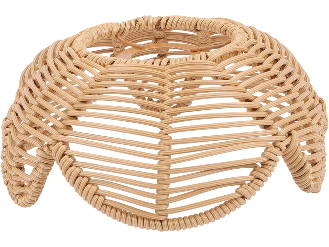 Luminária Suspensa em Rattan em Formato de Lótus, 20 Cm, Iluminação Difusa para Sala de Estar, Escritório e Canto de Relaxamento. SFUSHOS