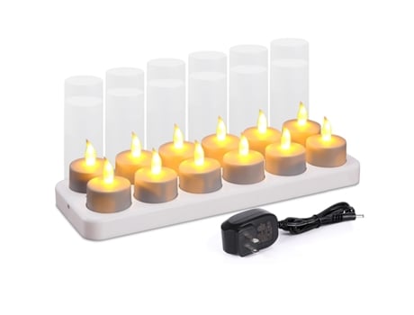 Velas sem Chama Recarregáveis VENIYSMLIS (Branco - 12 Peças)