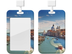 Suporte para Crachá com Cordão, Suporte para Crachá em Plástico Impermeável, Suporte para Crachá Retrátil para o Grande Canal Italiano