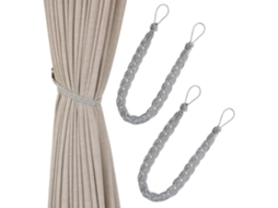Conjunto De Cortinas E Acessórios Simples Em Formato De Corda Tecida À Mão