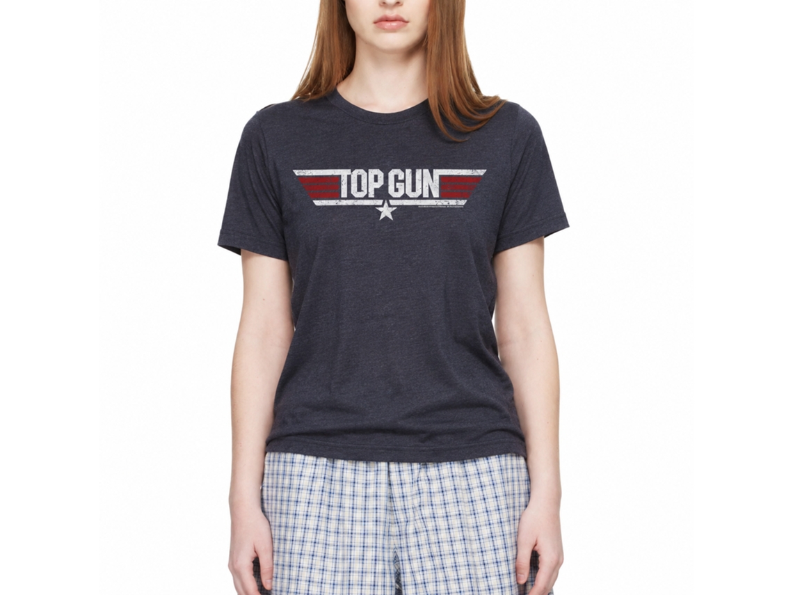 Rockinstone Top Gun Movie Logo Heather Navy Adult T-shirt Size:xl