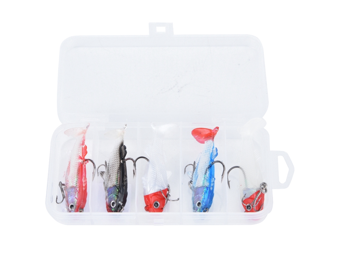 Lure Set (fish Attracting, Simulated Bait) 6cm/8g Five-piece Lead-head Jig Combo Soft Bait Fish Lure Artificial Bait