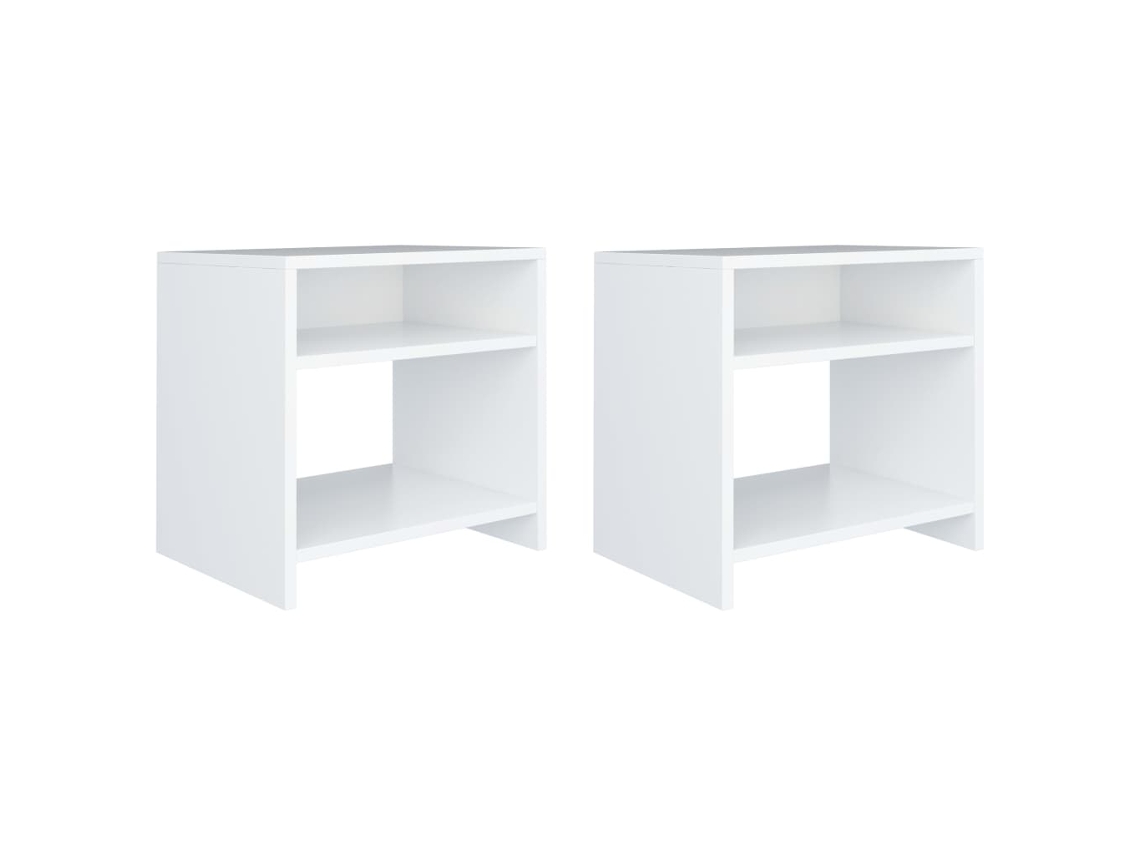 Bedside Cabinet, Bedside Cabinets Vidaxl Branco Madeira Processada (n/a)