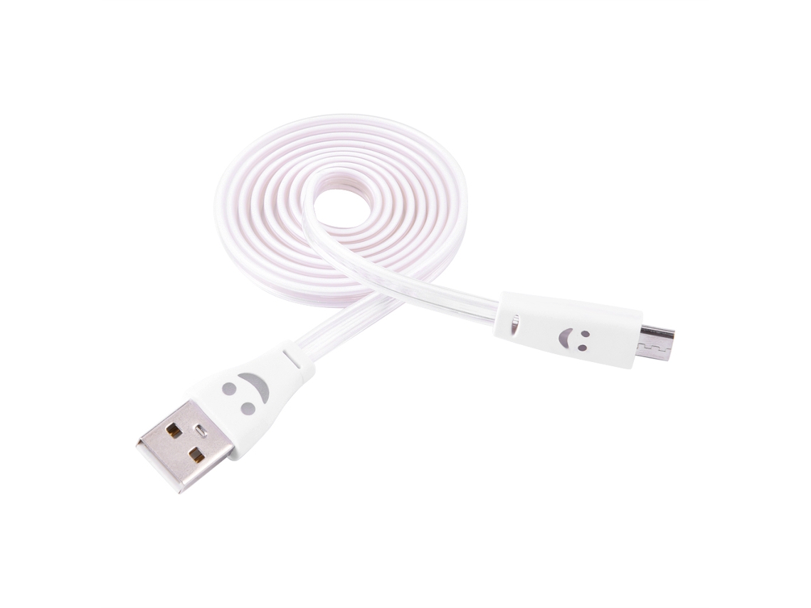 Cabo de Dados LAXISCREED Transparente Luminoso 1m Android Branco