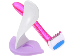 Depilador íntimo feminino, feito de ABS e silicone para remoção precisa de pelos em áreas específicas.