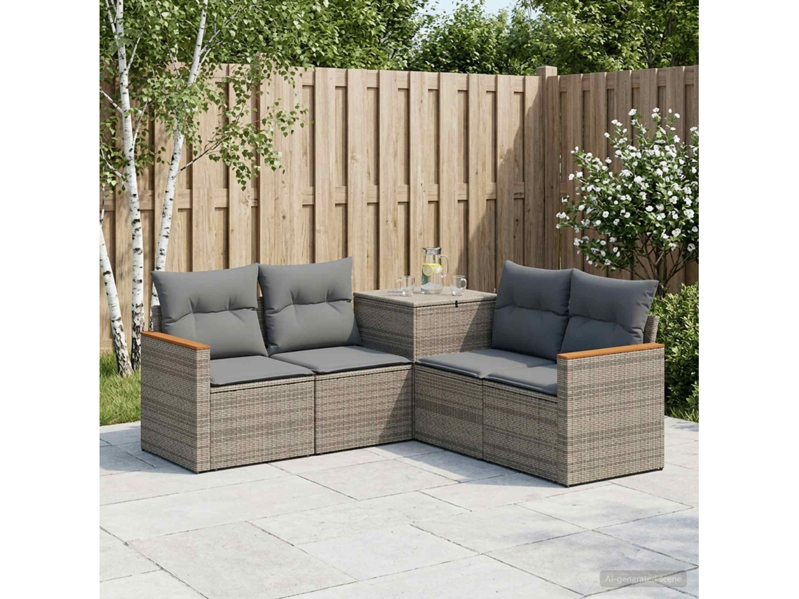 Vidaxl Conjunto De Sofás 5 Unid. Cinza E Cinza Escuro