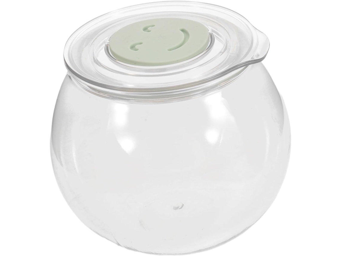 Pote Hermético De Plástico Transparente 800ml Com Tampa Silicone