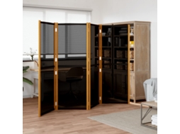 Vidaxl Divisória/biombo Com 4 Painéis 280x180 Cm Preto