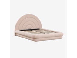 Sklum Cama Com Canapé Rebatível Em Tecido Bouclé Borzensi Poliéster                       Bouclé Cor-de-rosa        160 X 200 Cm