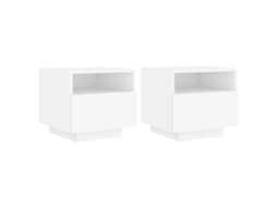 Bedside Cabinet, Bedside Cabinets Vidaxl Branco Madeira Processada (n/a)