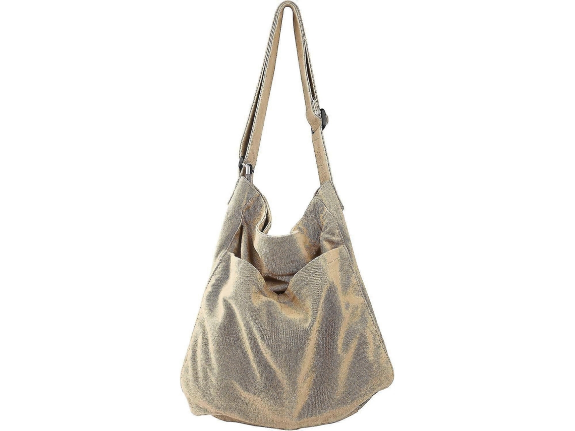 Bolsa Transversal De Lona Hobo Para Mulheres E Homens Com Vários Bolsos, Bolsa Casual, Bolsa Carteiro, Viagem, Trabalho, Cáqui