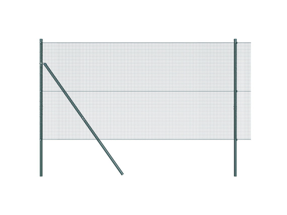 Conjunto 1 Poste De Cerca Vidaxl Verde Aço (25 X 1,2 M)