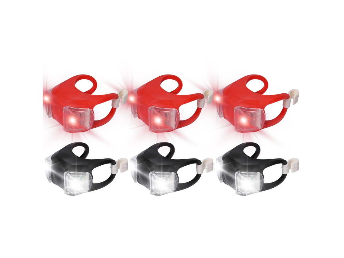 Luz De Segurança Led, 6 Pacotes De Luz De Bicicleta De Silicone Com Clipe, Farol Traseiro Para Bicicleta, Carrinho, Scooter, Luz Led Para Ci