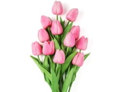 Pacote com 12 Tulipas Artificiais, Arranjos Artificiais para Casa e Escritório e Casamentos, para Decoração de Mesas AQUAFORGE