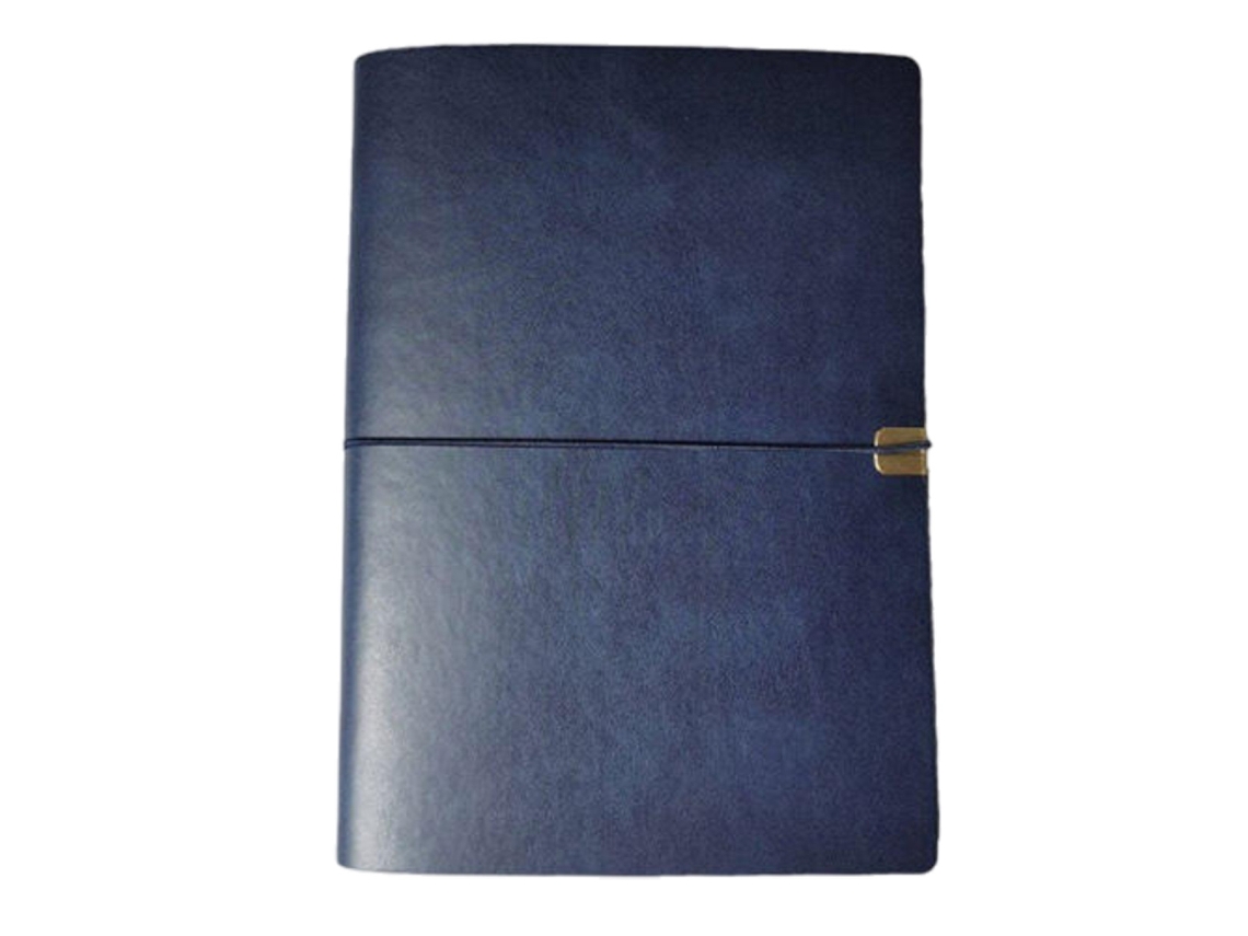 Caderno De Anotações A5, Capa Em Pu Leather Com 6 Argolas E Elástico, Recarregável Com Folhas Soltas
