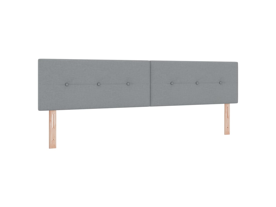 Cabeceira Led Cinza Claro Estofada Com Botões De Vidaxl (200 Cm)