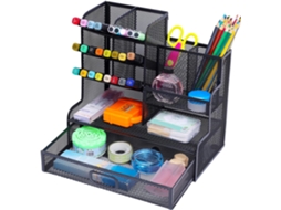 Porta, Canetas de Malha com Gaveta, Suporte Multifuncional para Canetas para Mesa, Organizadores de Mesa e Acessórios BRILVIBERA