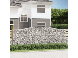 Vidaxl Cestos Gabião Arqueados 2pcs 400x30x140/160cm Ferro Galvanizado