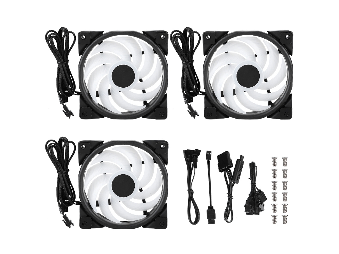 Pccooler 12cm Halo Frgb Mute Cooler De Gabinete Pc 3 Peças Coolers De Gabinete Ventiladores De Radiador
