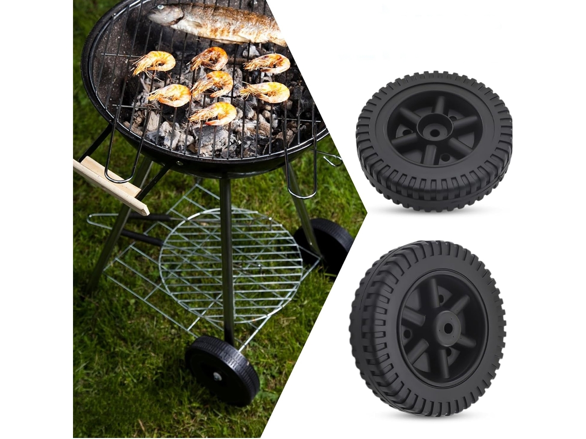 6-inch Hollow Plastic Wheels (3-hole Mounting) – Puncture-resistant Solid Wheels Suitable For Unicycle Carts, Lawnmowers, And Barbecue Grills.