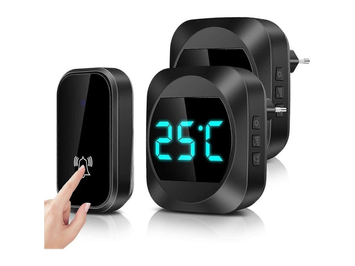 Campainha Sem Bateria Com Design À Prova De Água, Tela De Temperatura E 38 Toques Melódicos