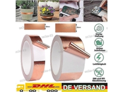 Fita de Cobre 20 M, Adesiva Folha Cobre, Blindagem Autoadesiva Tipo Caracol Emi GOKOCO