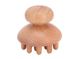 Massageador De Cogumelo De Madeira Manual Portátil Para Cabeça Cintura Barriga Coxas Promove Circulação Alivia Estresse