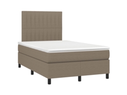 Box Spring Bed, Box Spring Beds Vidaxl Cinzento-acastanhado Tecido (120 X 190 Cm)