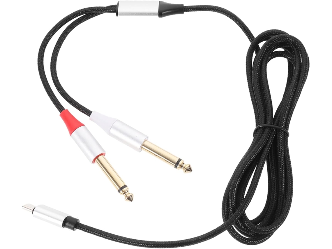 Cabo Conversor Usb-c Para Dois Conectores De 1/4" Amplificadores E