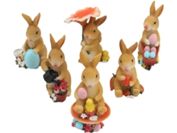 Inoomp Kit de 6 Miniaturas de Coelhos em Resina, Decoração Delicada para Mesa e Pequeno Jardim, Enfeites Criativos para CHABERLU