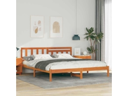 Vidaxl Estrutura Da Cama Com Cabeceira Marrom Cera 200 X 200 Cm
