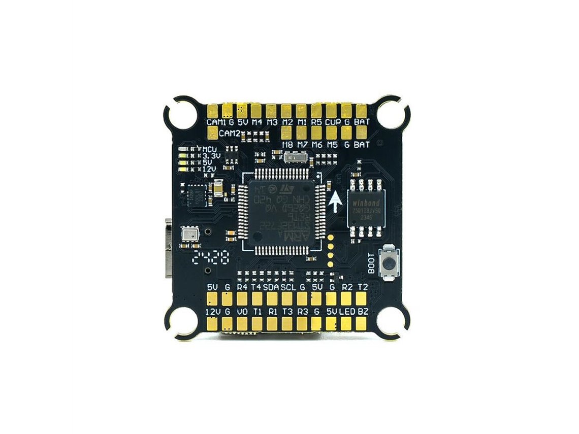 Controlador de Voo Axisflying Argus Pro Eco Stack F722 100a 4 8s Esc de 8 Bits/32 Bits para Drones de Corrida Fpv Rc MDUG