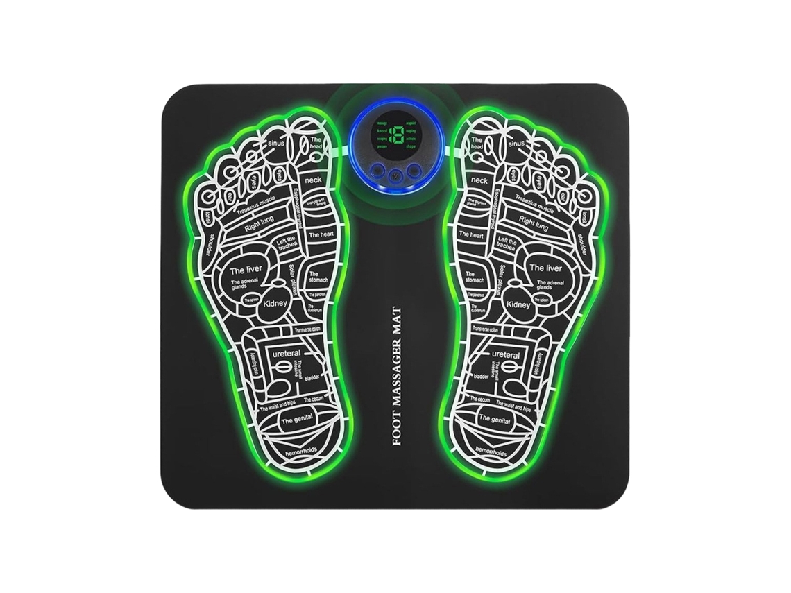Massageador De Pés, Massageador Elétrico De Pés Ems, 13 Conjuntos, 8 Modos, Massageador De Pés Dobrável Com Tela Lcd, Recarregável Por Usb Slowmoose