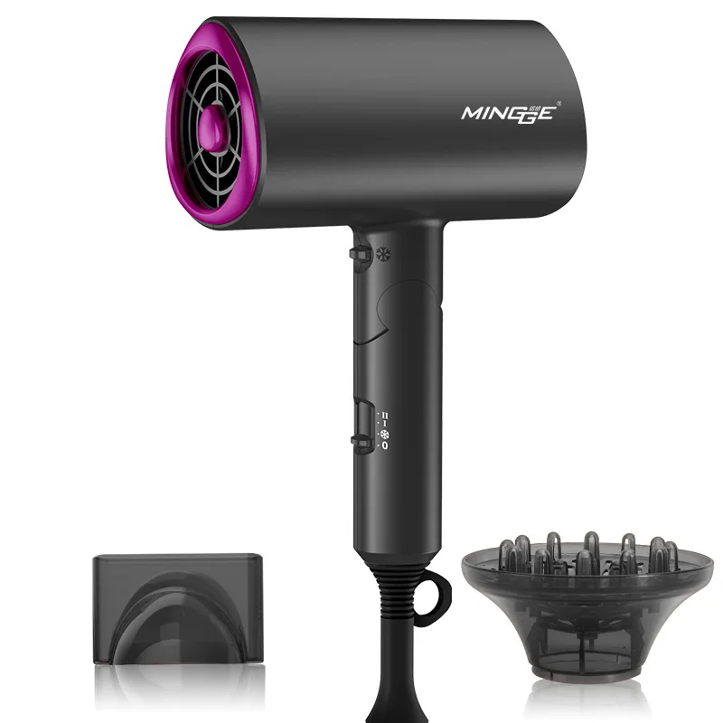 Secador de Cabelo Dobrável 1800w, Luz Azul, Íons Negativos, Operação Ultrassilenciosa MDUG (cinza Estrelado)