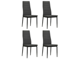 Vidaxl Cadeiras De Jantar 4 Pcs Tecido Cinzento-escuro