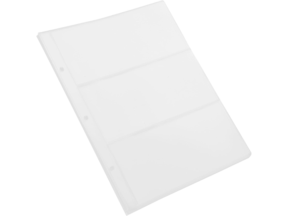 Frcolor Pochette De Protection Blanche En Pvc De Banque 10 Páginas Espaçosas - Álbuns Compatíveis Com 3