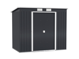 Galpão de Equipamentos ORBITRA COMMERCE com janelas ventiladas, portas deslizantes em aço galvanizado 213x130x172cm, cinza escuro