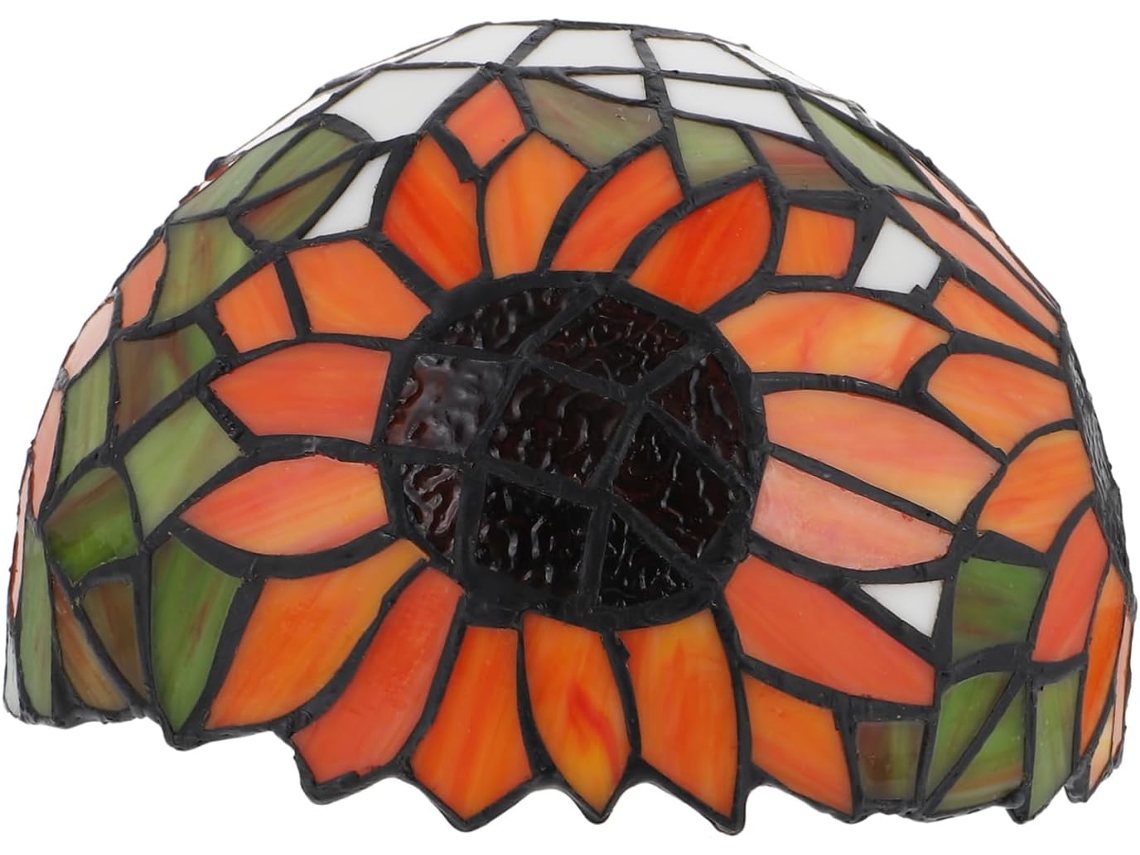 Luminária De Teto Em Vidro Colorido Para Soquete E27 De 8 Polegadas, Com Abertura Central De 4 Cm.