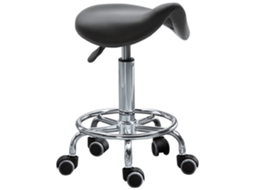 Banco Ajustável em Altura com 5 Rodas e Assento Ergonômico Acolchoado em Espuma.36,2x37,5x51 66 Cm.preto BTFORUS