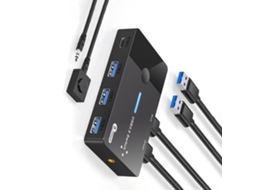 Switch Kvm Para 2 Computadores, Usb 3.0, Com 2 Entradas E 4 Saídas Usb 3.0 Para Mouse, Monitores, Teclado E Impressora. Aquaforge