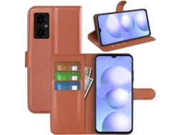 Capa Padrão Lichia Integrado para Xiaomi Xiaomi Poco M4 5G 6,58 HONGWE. Pele Sintética Magnética Multicor